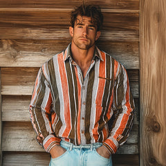 Casual Striped Shirt with Relaxed Fit
