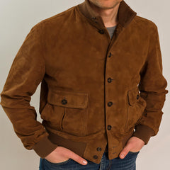 Classic Brown Jacket With Button Closure And Functional Pockets