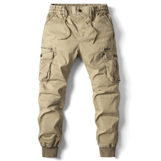 Men's Cargo Pants with Adjustable Waistband and Multiple Pockets for Outdoor Activities