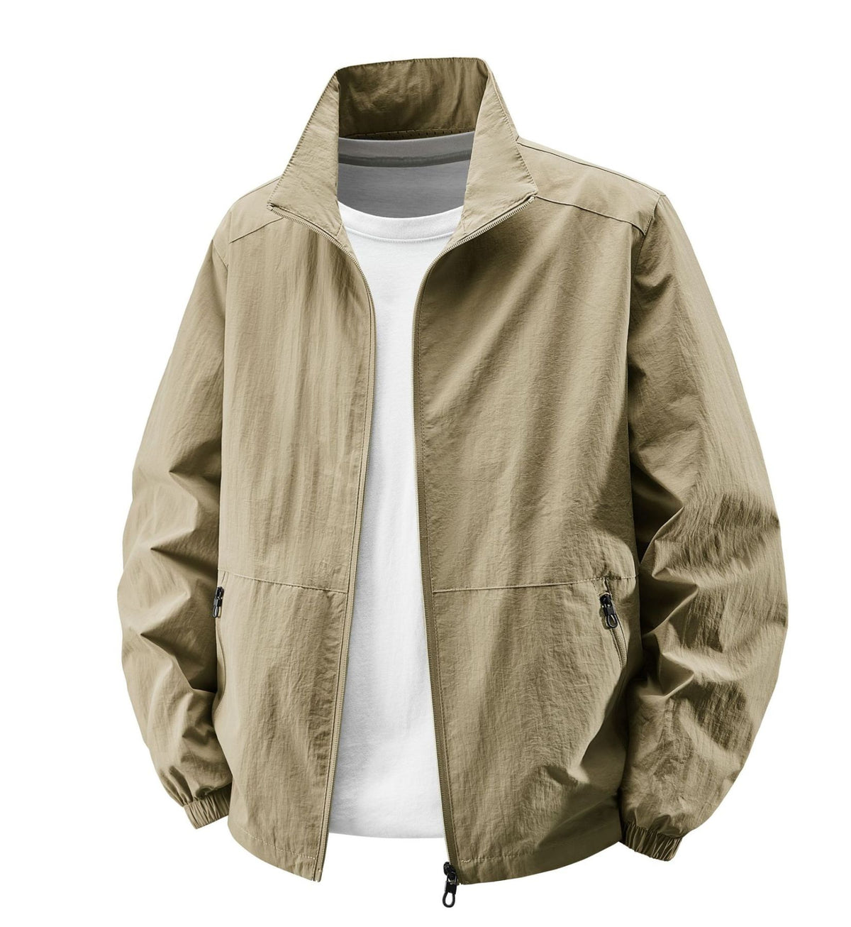 Lightweight Khaki Jacket for Men - Perfect for Casual and Outdoor Activities