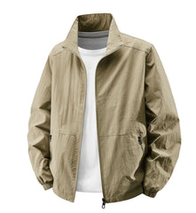 Lightweight Khaki Jacket for Men - Perfect for Casual and Outdoor Activities