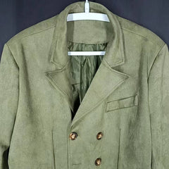 Olive Green Double-Breasted Blazer for Men - Stylish and Versatile Jacket