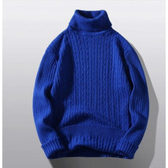 High Neck Ribbed Knit Sweater for Men - Stylish and Comfortable Winter Wear