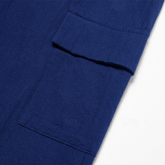 Men's Casual Cotton Linen Elastic Waist Loose Multi-pocket Pants 10736185M