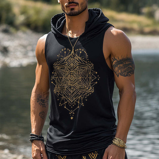 Men's Personalized Fashion Printed Hooded Tank Top MTA2674C2P