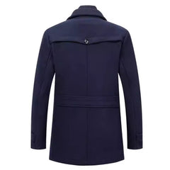 Men's Stylish Black Trench Coat - Perfect for Modern Gentlemen