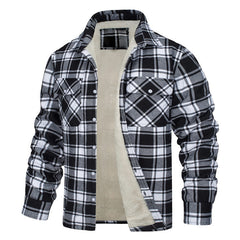 Plaid Fleece-Lined Jacket for Men - Warm and Stylish Winter Outerwear