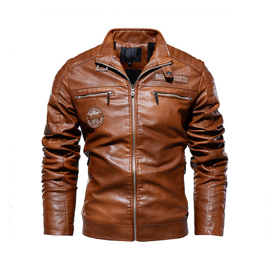 Stylish Men's Leather Jacket - Perfect for Casual and Biker Looks