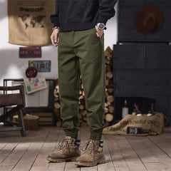 Men's Casual Tapered Cargo Pants with Adjustable Cuffs