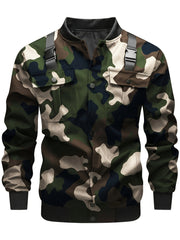 Military-Style Utility Jacket with Adjustable Shoulder Straps