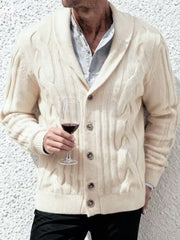 Classic Cable Knit Cardigan With Stylish Buttons