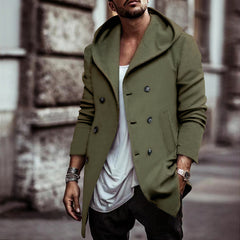 Stylish Double-Breasted Pea Coat For Men - Perfect For Casual And Formal Wear
