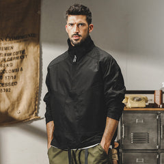 Men's High-Collar Utility Jacket - Perfect for Casual and Outdoor Adventures