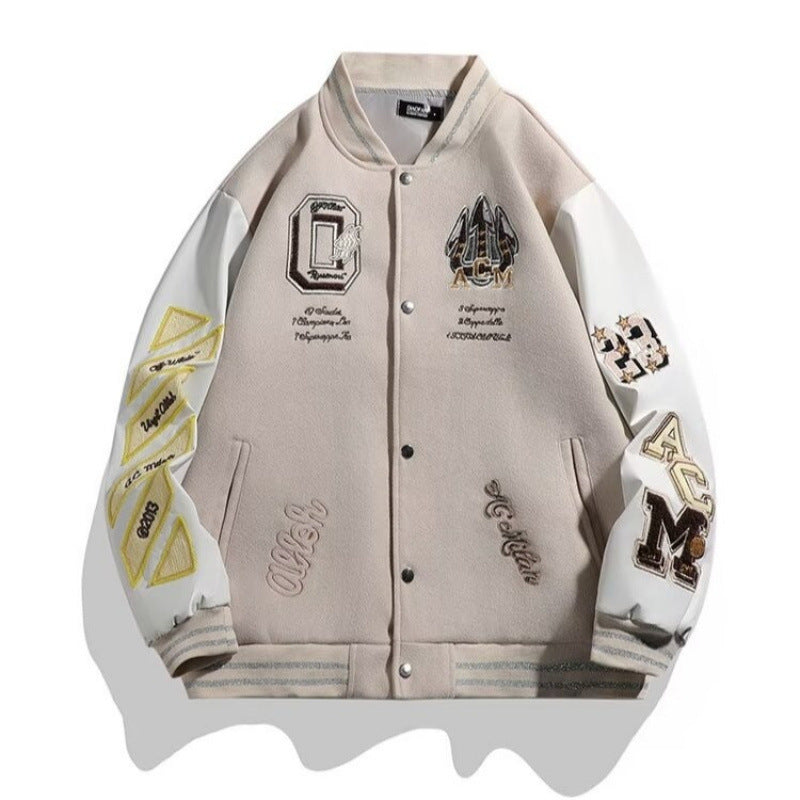 Stylish Embroidered Varsity Jacket for Men - Perfect for Casual and Sporty Looks