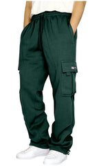 Orange Cargo Jogger Pants With Side Pockets - Perfect For Casual And Outdoor Activities