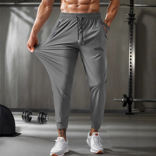 Men's Elastic and Breathable Zipper Pocket Jogger Pants for Active Wear
