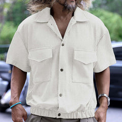 Men's Solid Waffle Short Sleeve Shirt MTA2824C1X