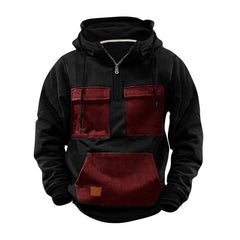 Men's Colorblock Pocket Half Zip Hoodie 04955061Y