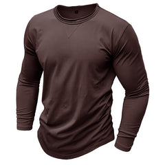 Men's Olive Green Long Sleeve T-Shirt - Stylish And Comfortable For Everyday Wear