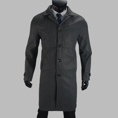 Men's Classic Double-Breasted Long Trench Coat - Stylish and Versatile for All Seasons