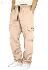 Orange Cargo Jogger Pants With Side Pockets - Perfect For Casual And Outdoor Activities