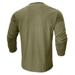 Men's Olive Green Long Sleeve T-Shirt - Stylish And Comfortable For Everyday Wear