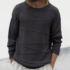 Cozy Knit Sweater With Textured Stripes For Men