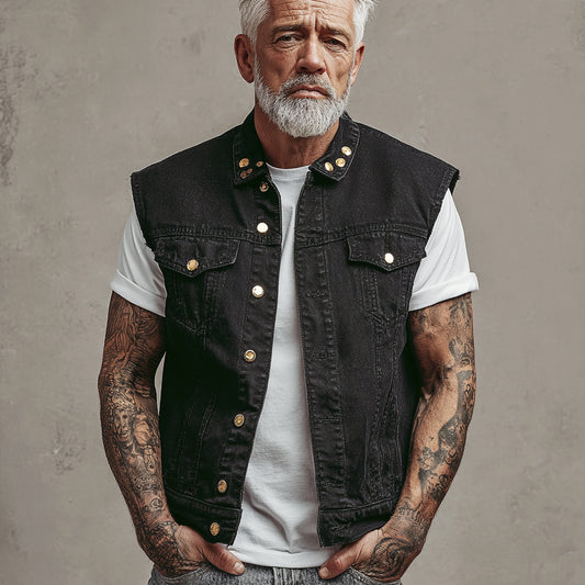 Classic Denim Vest with Sleeveless Design