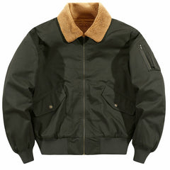 Warm Winter Bomber Jacket With Faux Fur Collar - Perfect For Casual And Outdoor Use