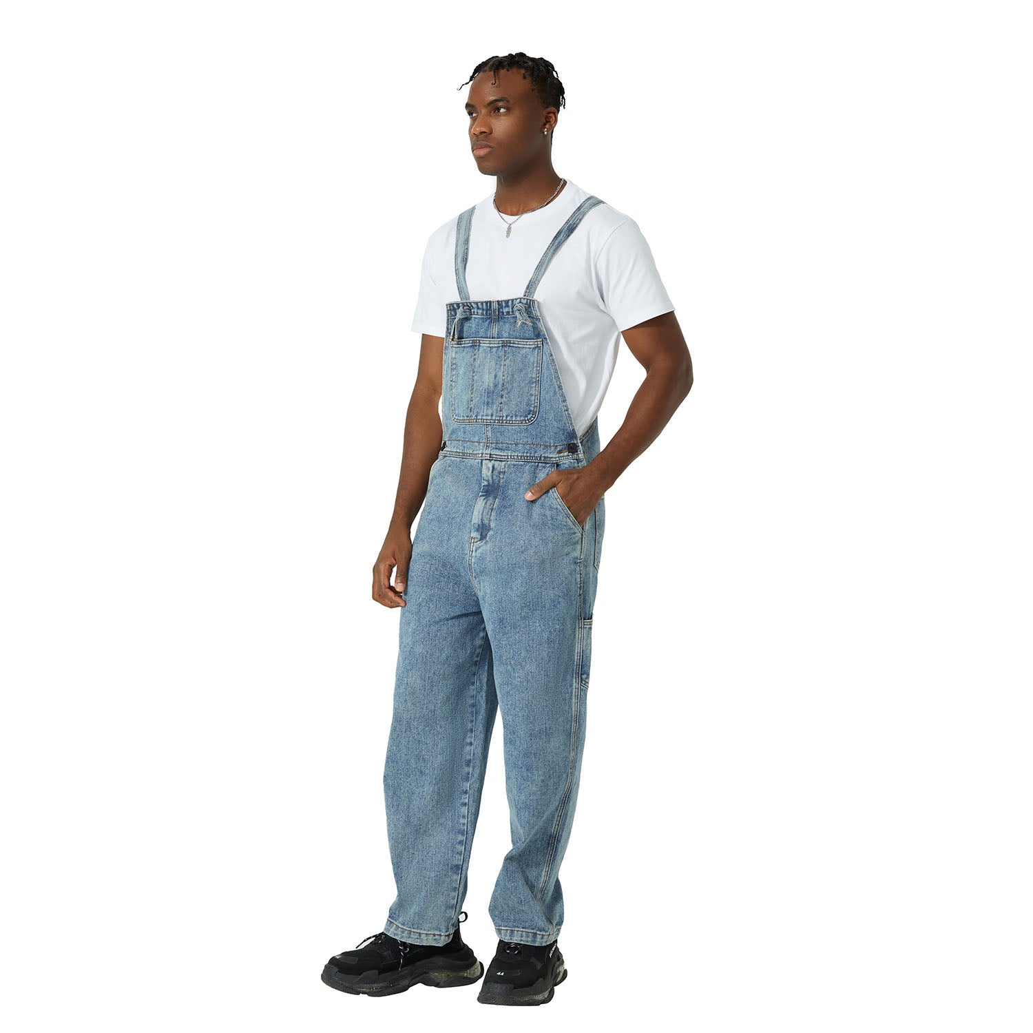 Rinsed Denim Overalls - Men's