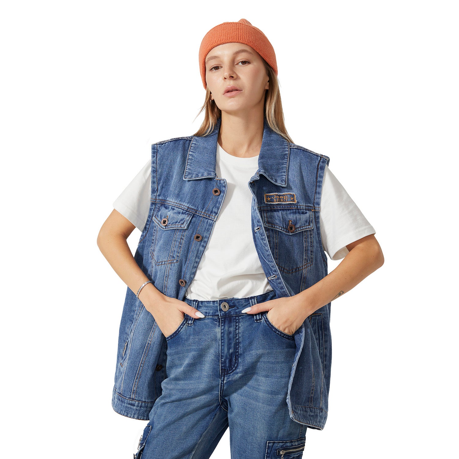 Casual Denim Vest- Women's