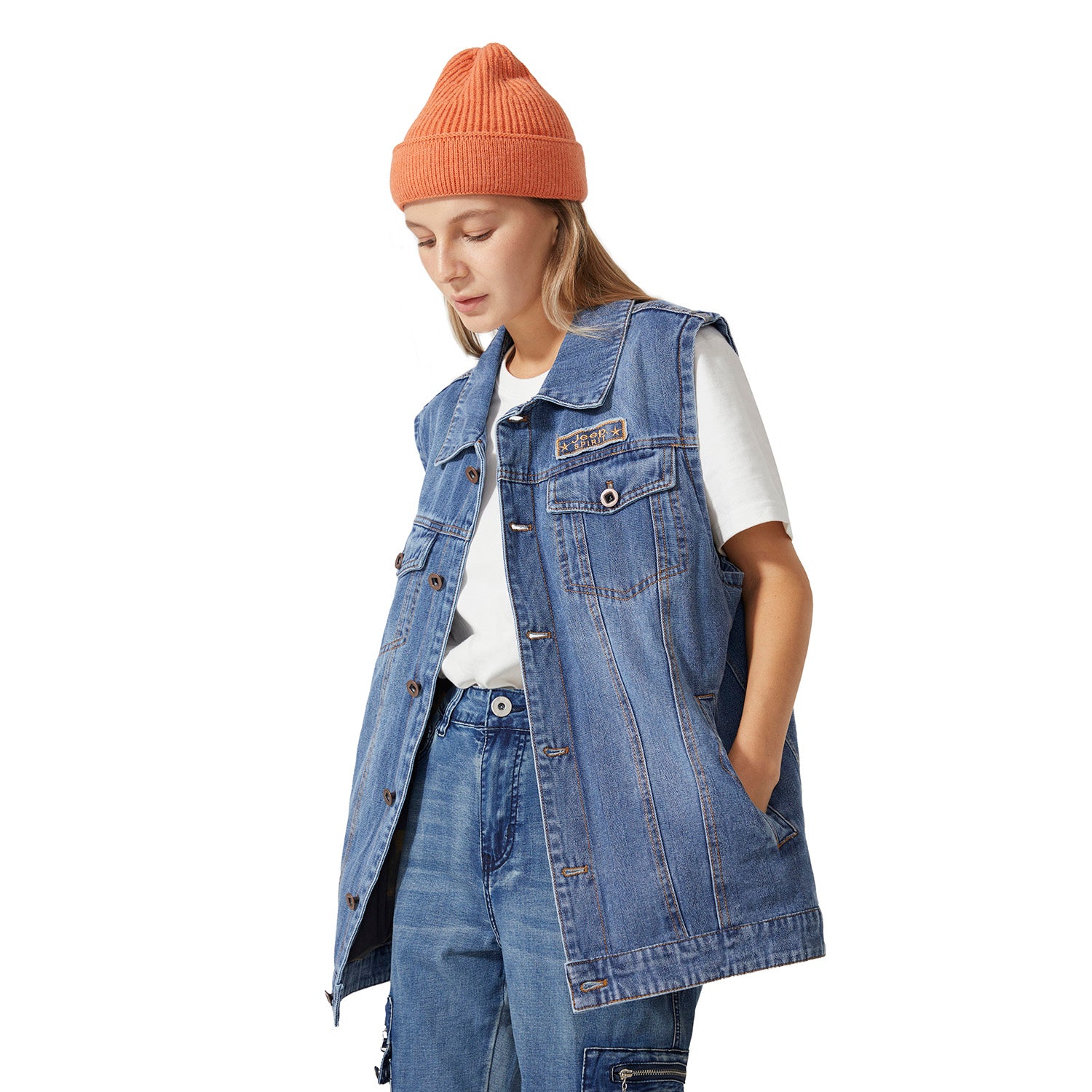 Casual Denim Vest- Women's