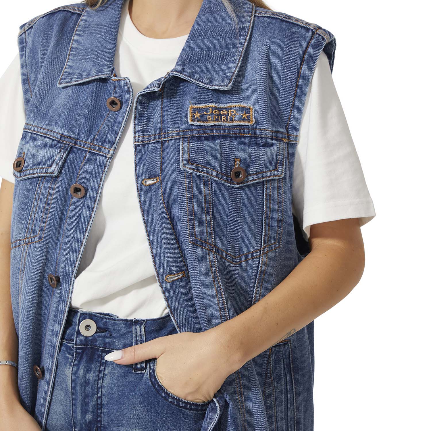 Casual Denim Vest- Women's