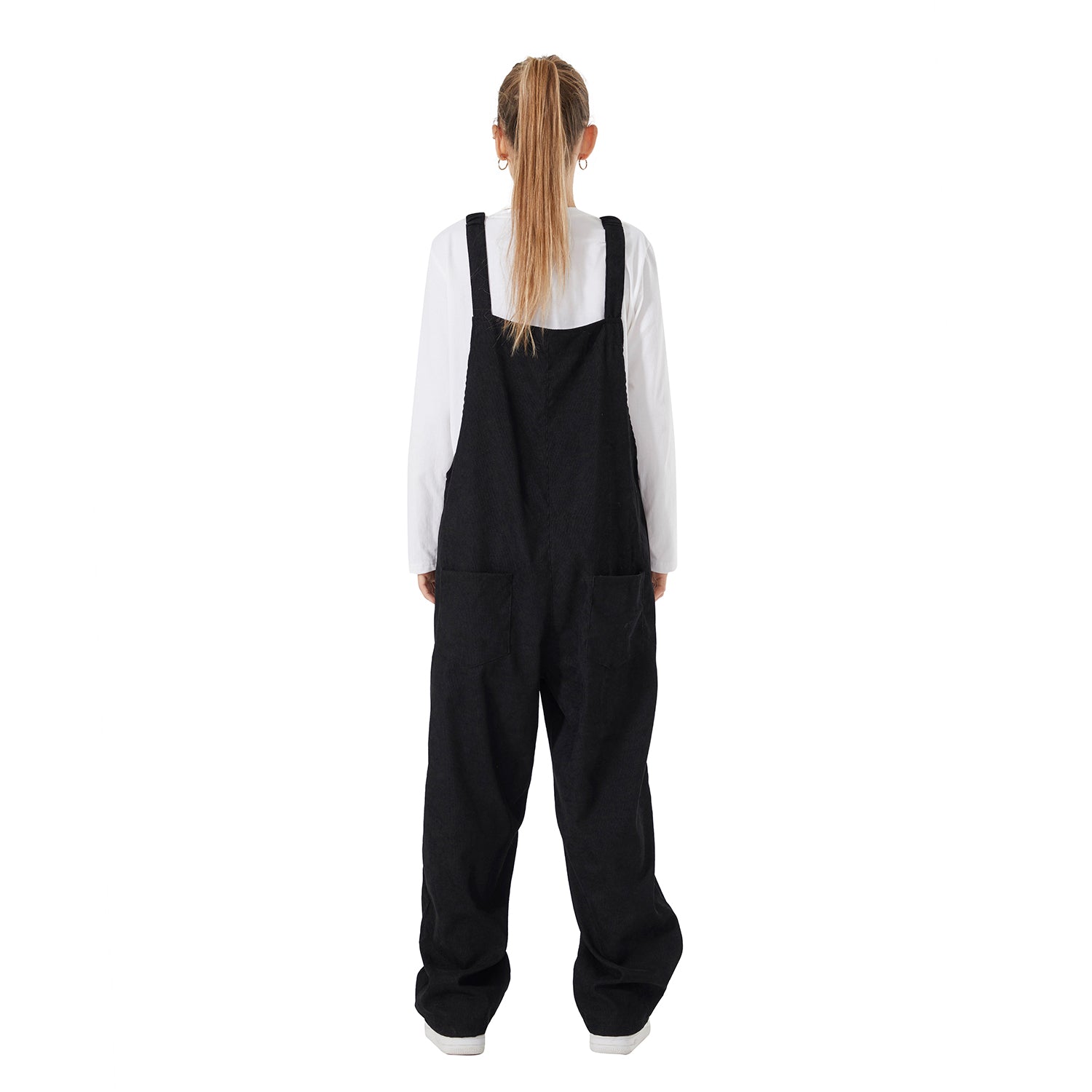 Loose Fit Corduroy Bib Overalls- Women's