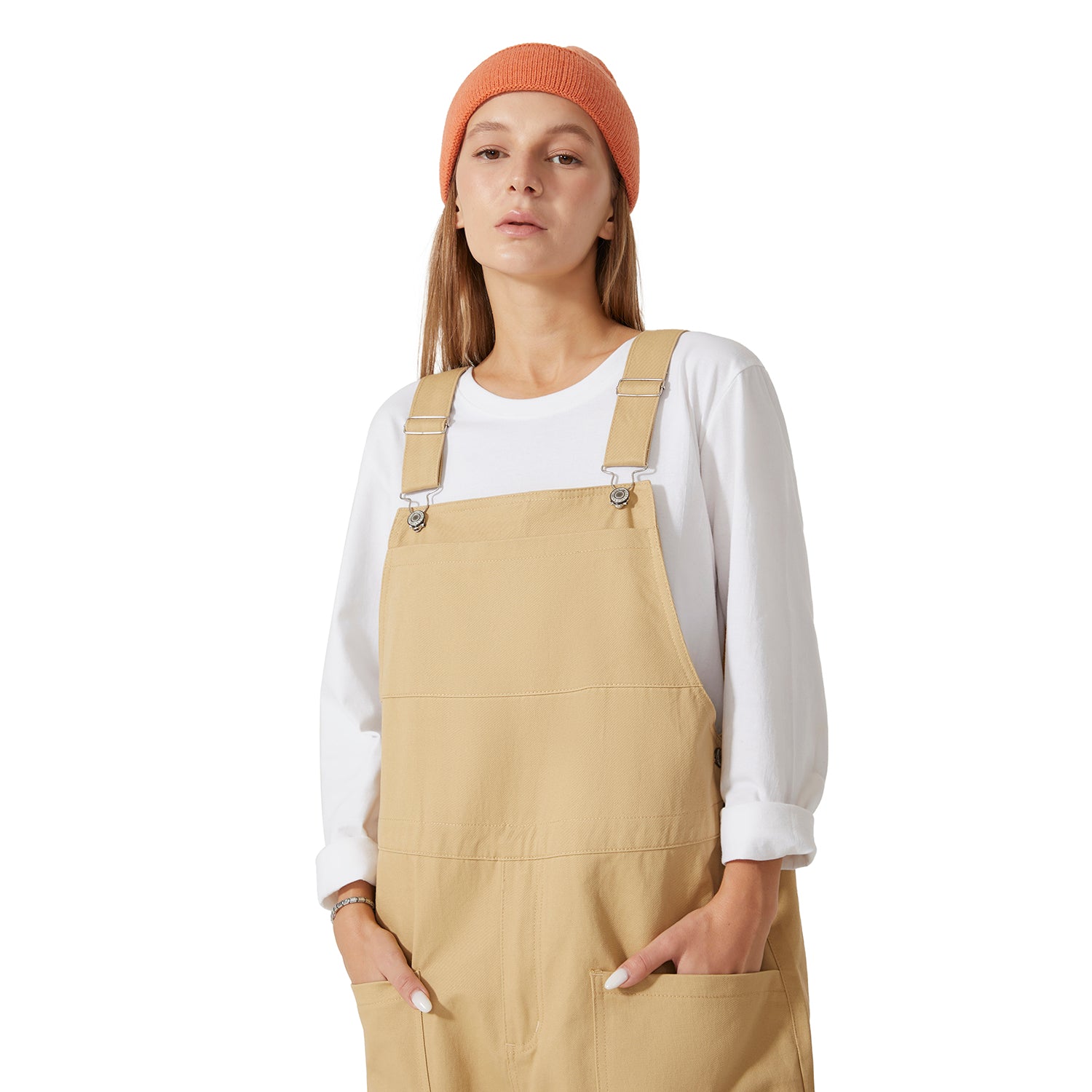 Bib Relaxed Straight Cargo Overall- Women's