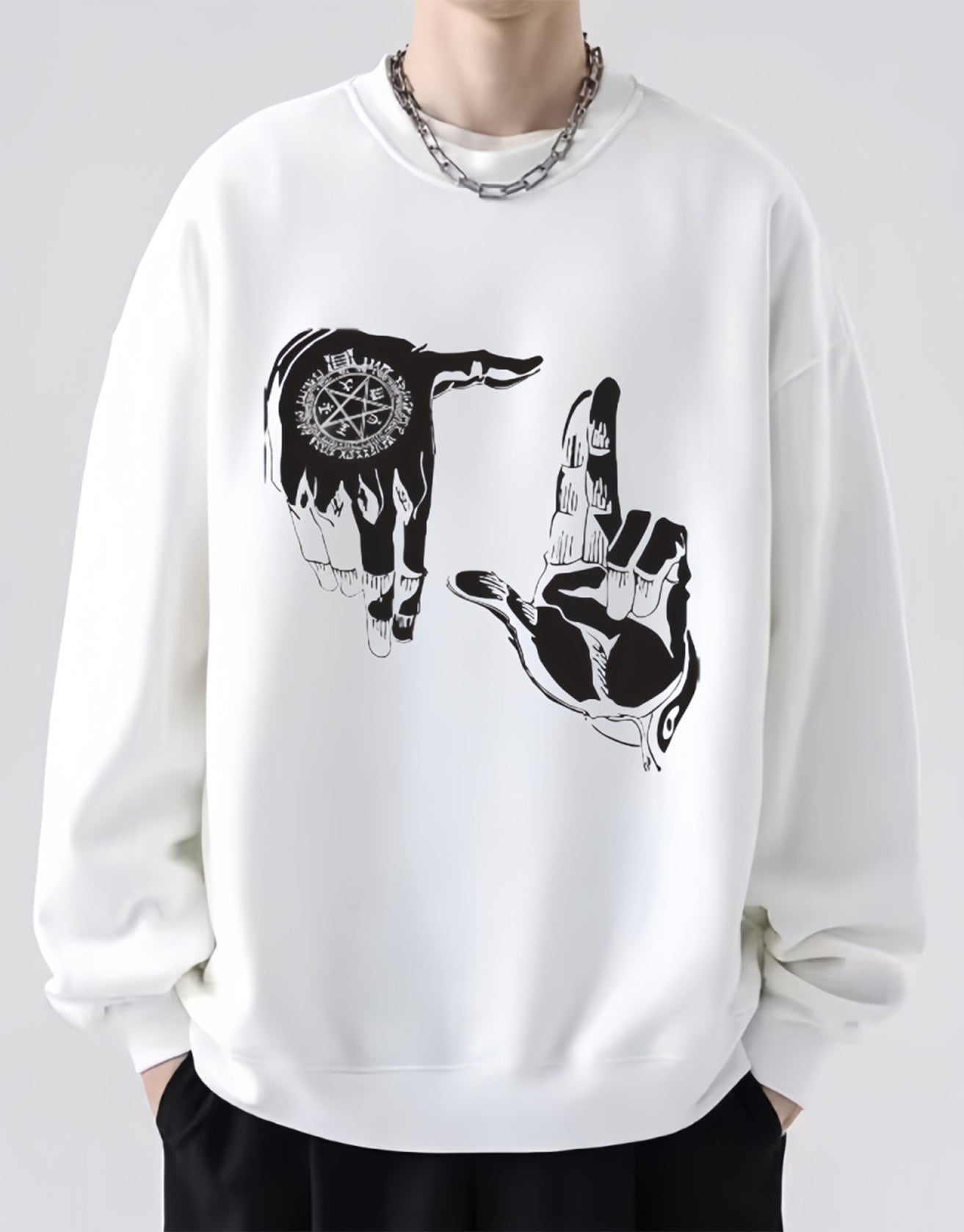 Hip Hop Gesture Street Print Sweatshirt