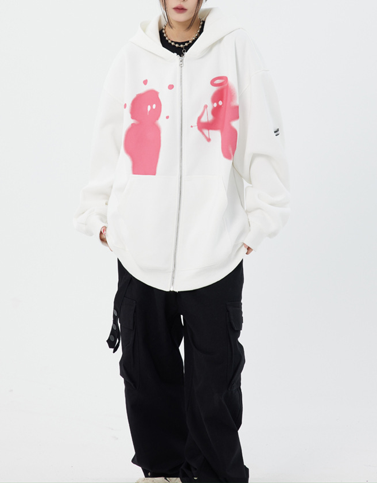 Cute Archery Cherub Zipper Hoodie