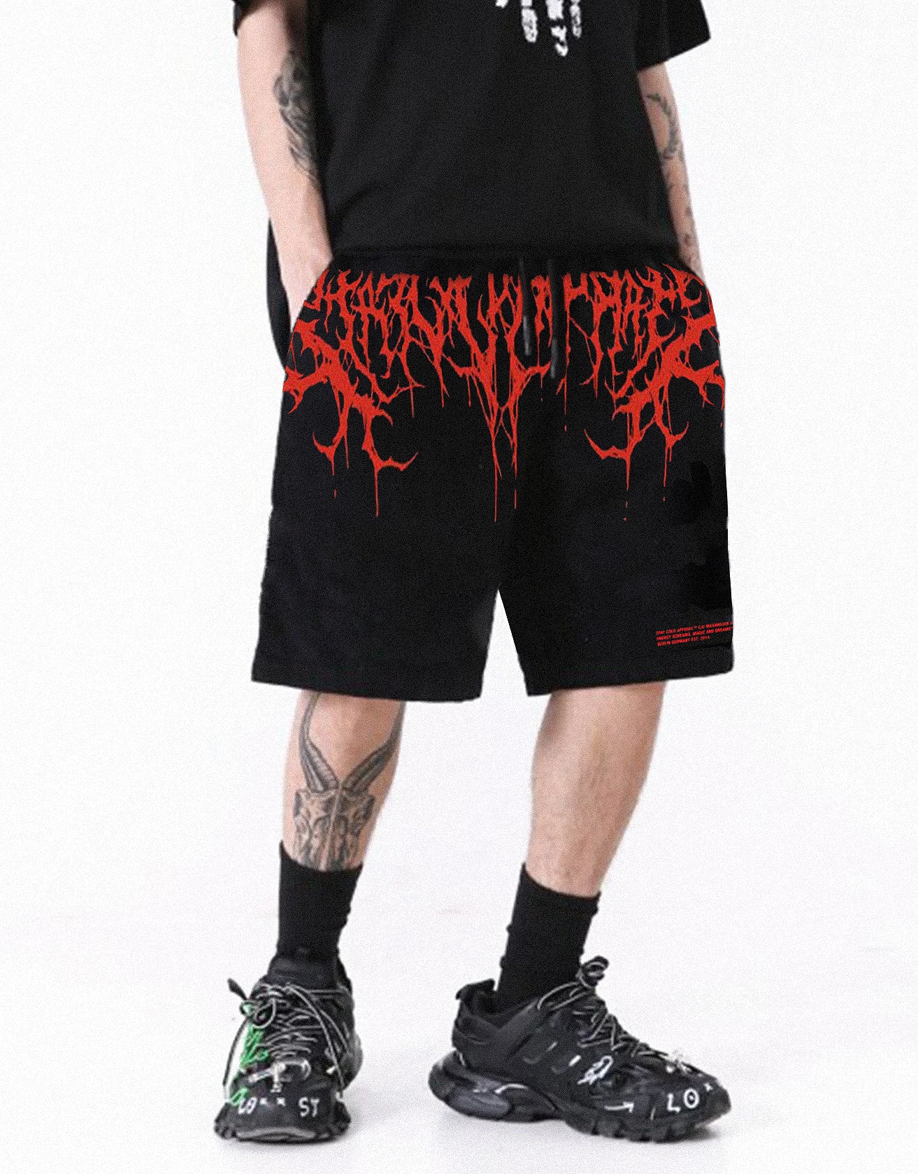 Blood Red Coil Devil Casual Shorts