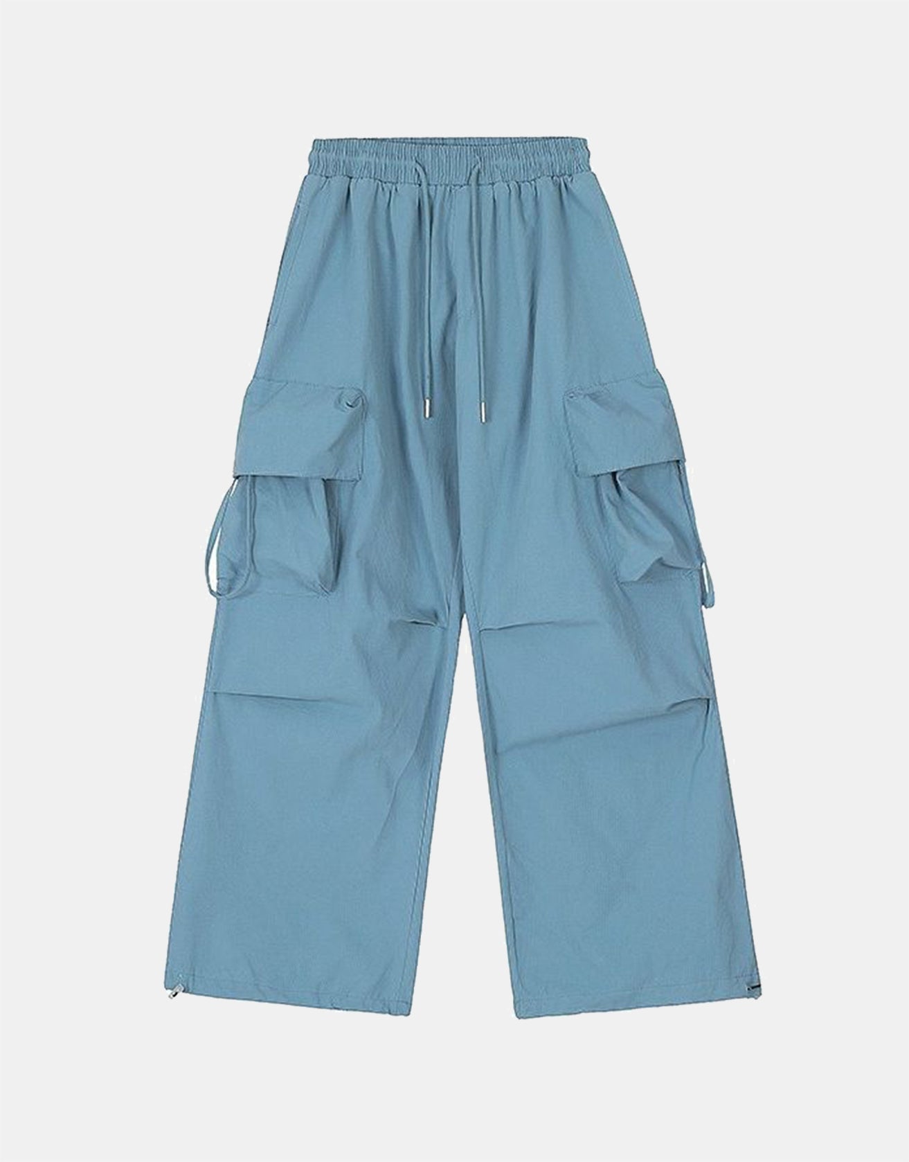 Solid Color Large Pocket Parachute Pants