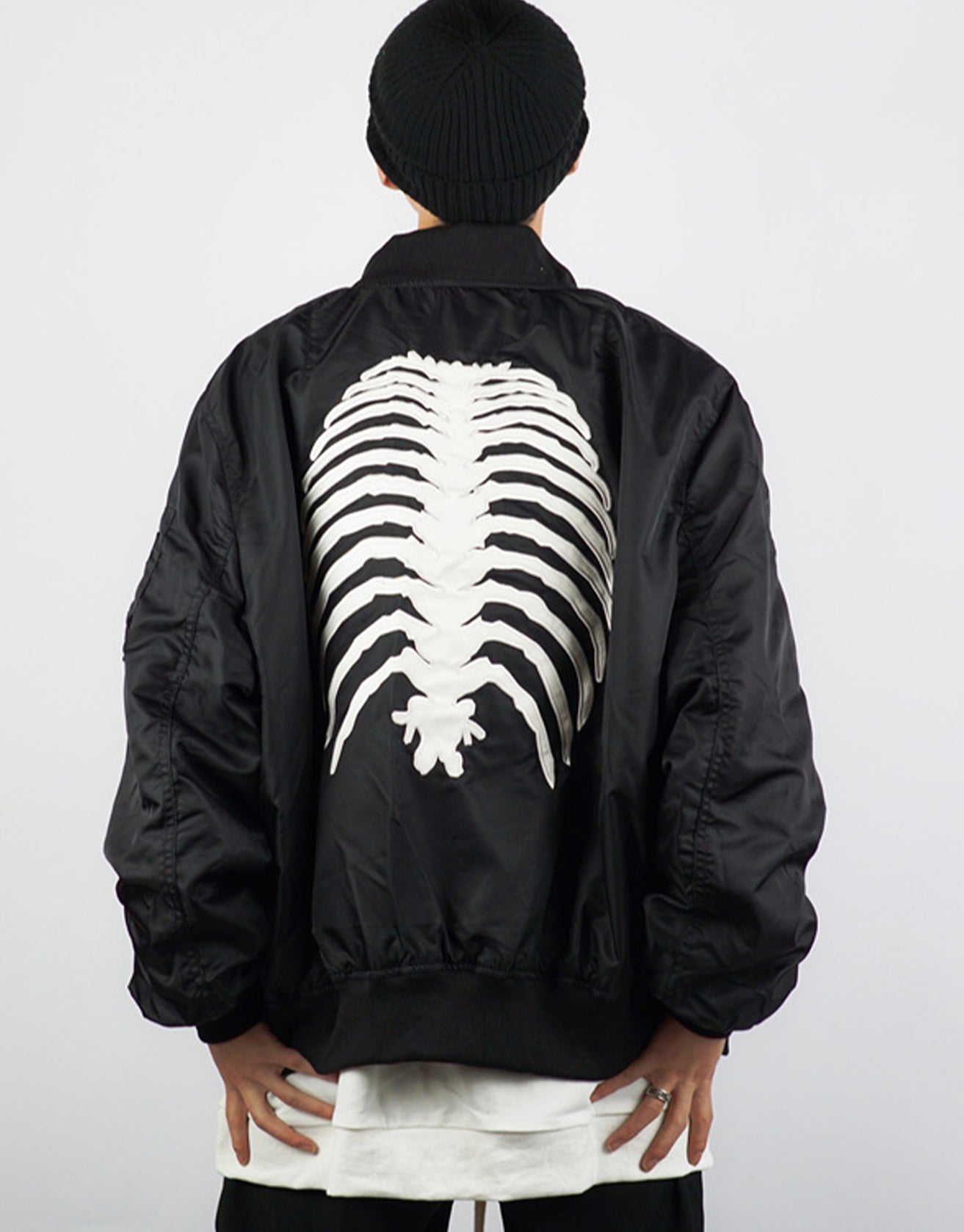 Sternum Print Bomber Jacket