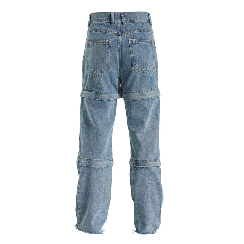 Denim Convertible Pants blue zip off -MonsterValley