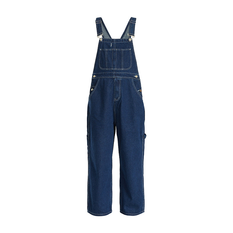 MV Men’s Bib Pants, New Retro Loose Tooling One-piece Denim Overalls - MonsterValley