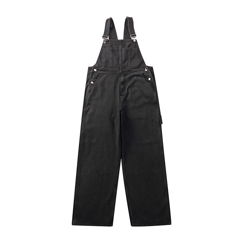 MV Men’s Bib Pants, New Retro Loose Tooling One-piece Denim Overalls - MonsterValley