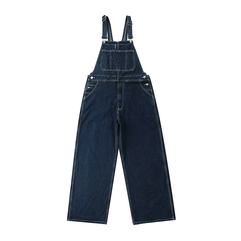 MV Men’s Bib Pants, New Retro Loose Tooling One-piece Denim Overalls - MonsterValley