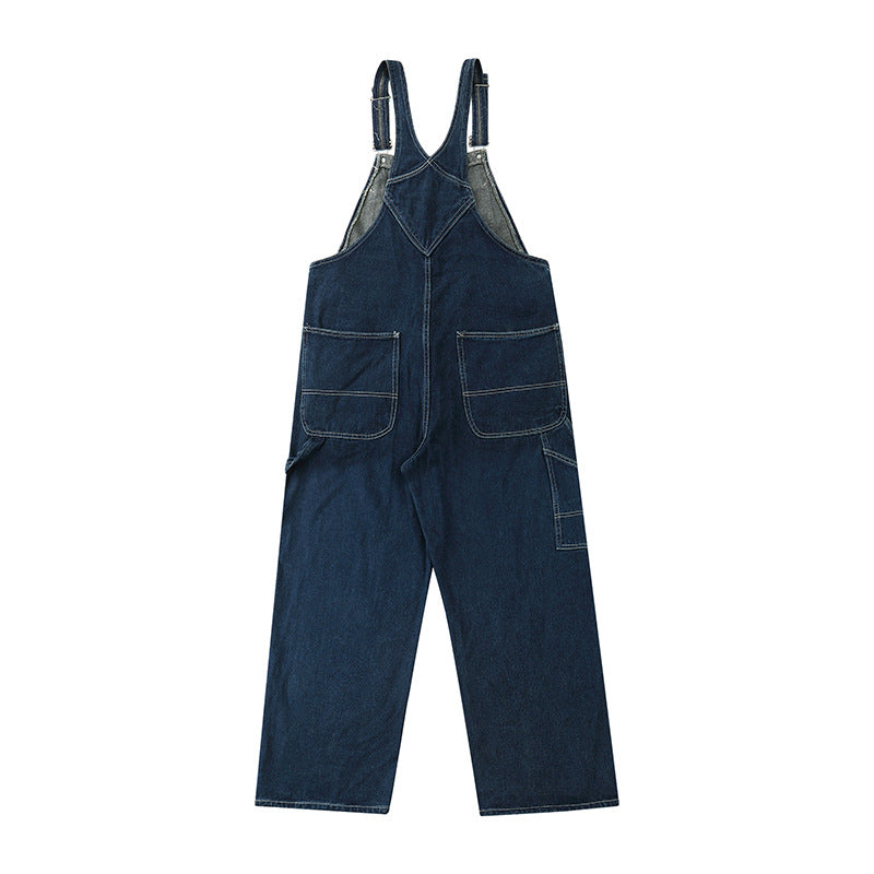 MV Men’s Bib Pants, New Retro Loose Tooling One-piece Denim Overalls - MonsterValley