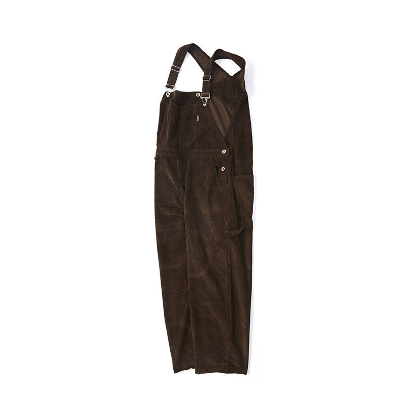 MV Men’s Bib Pants, Overalls Loose Day Corduroy Casual Pants - MonsterValley