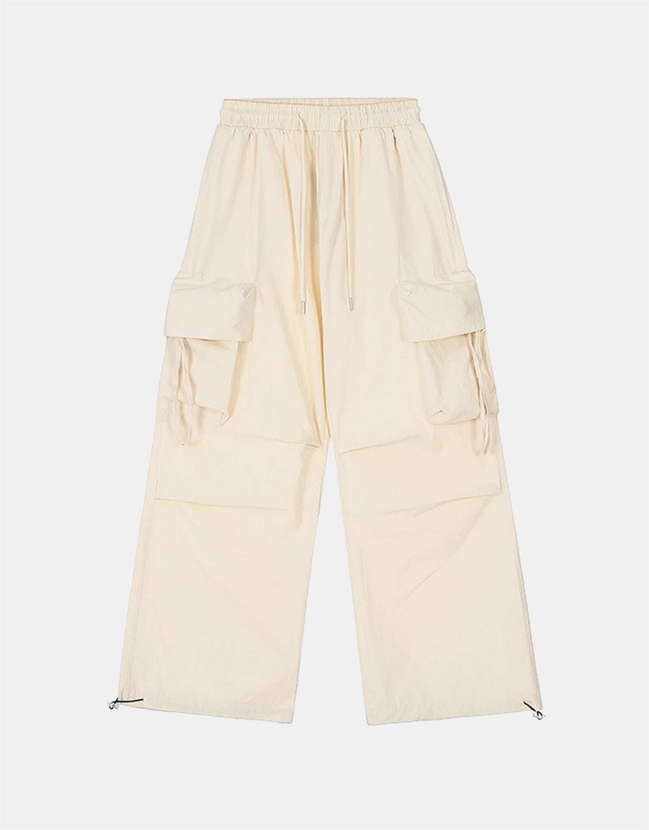 Solid Color Large Pocket Parachute Pants
