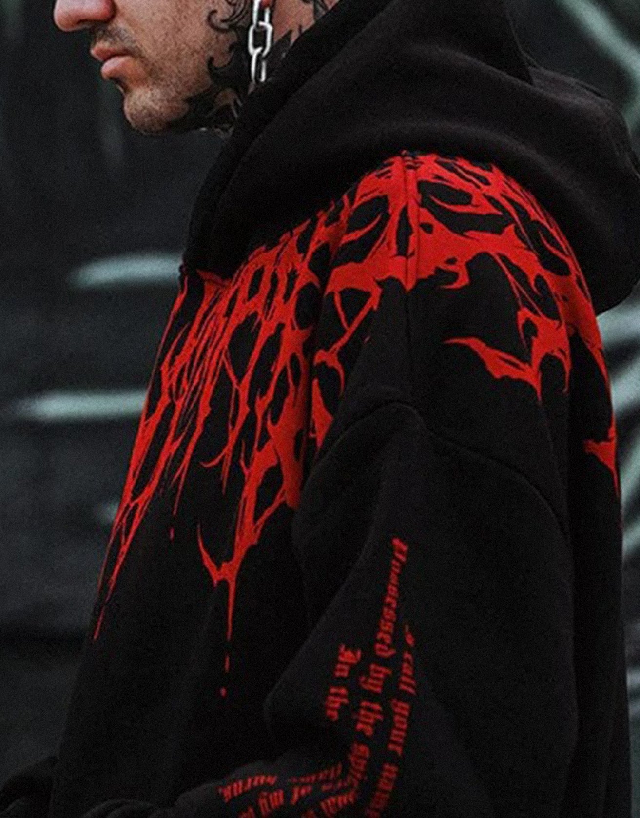 Evil Blood Oversize Large Pattern Hoodie