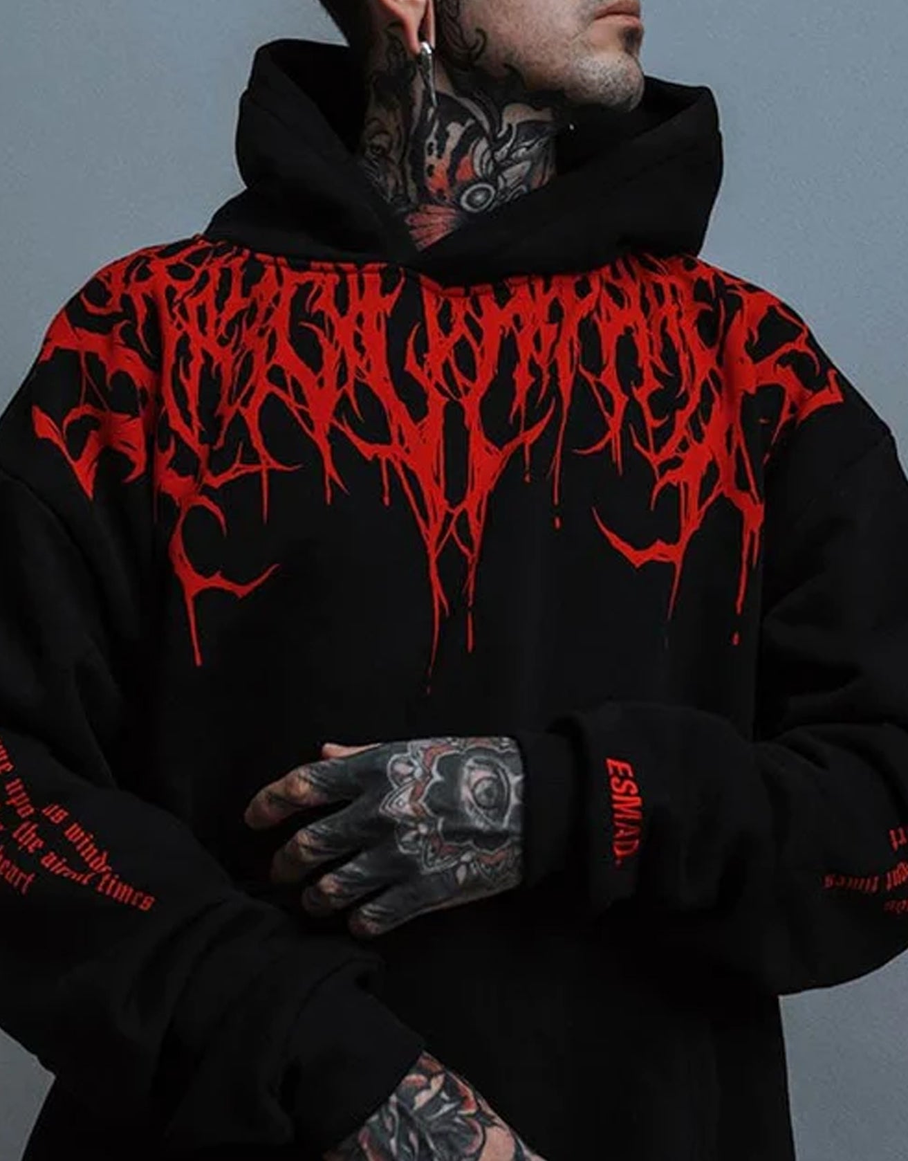 Evil Blood Oversize Large Pattern Hoodie