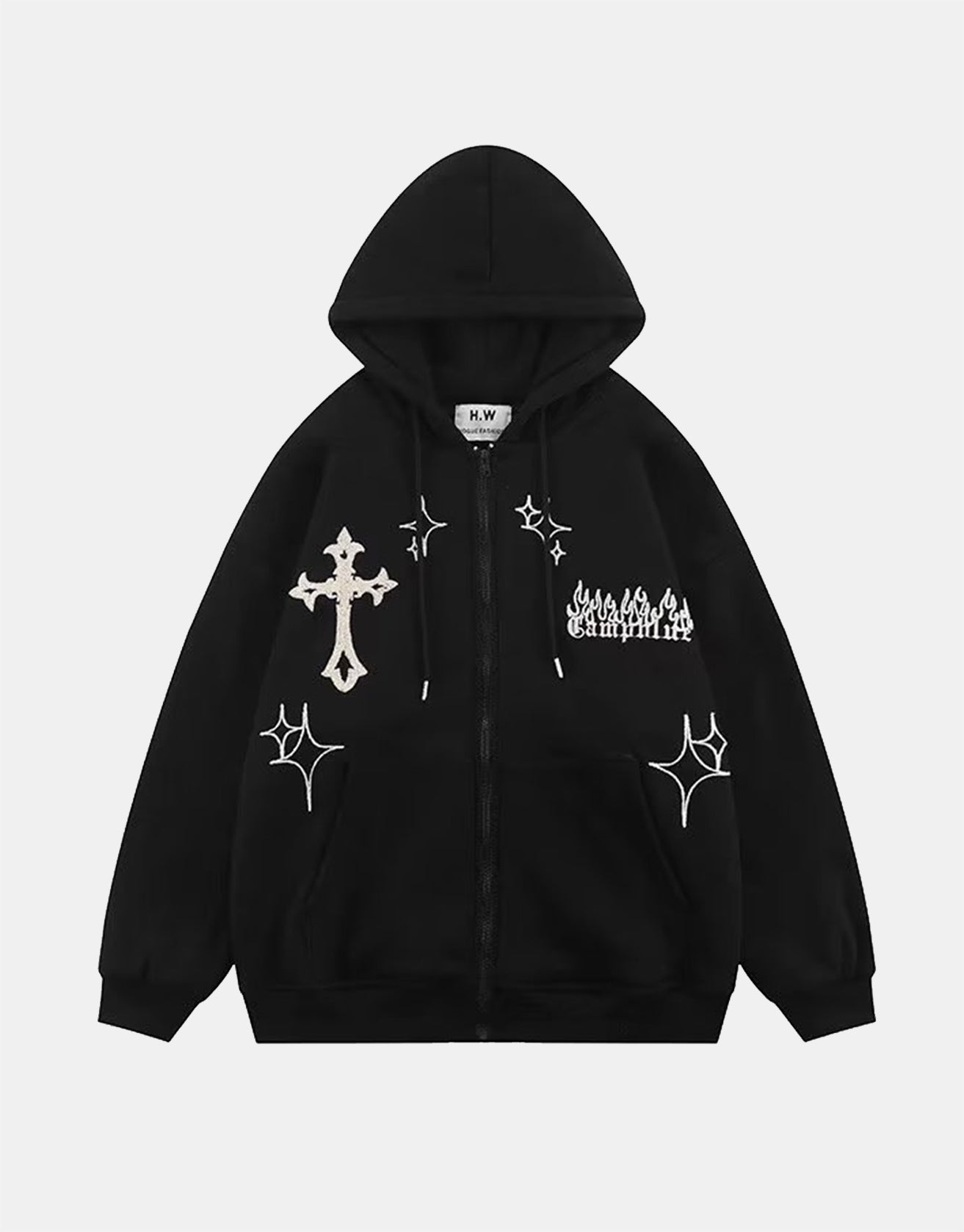 Street Fashion Towel Embroidered Cross Sweatshirt